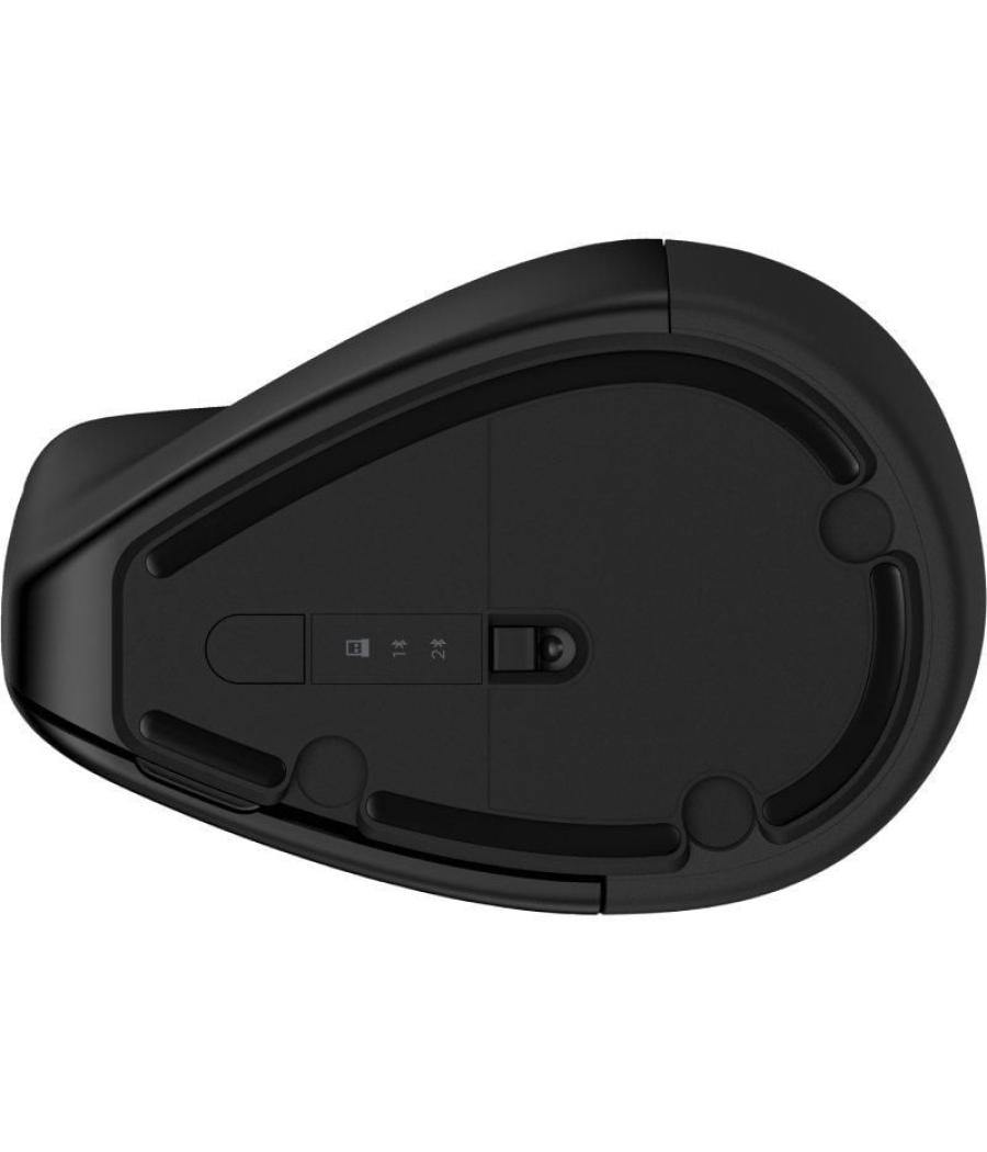 Ratón ergonómico inalámbrico por bluetooth/ 2.4ghz hp 925/ batería recargable/ hasta 1200 dpi/ negro