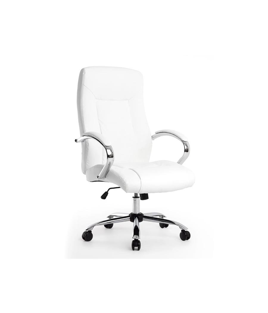 Silla q-connect dirección vero na simil piel base metálica alt max 1210 anc 650 prof 730 mm ruedas premium color blanco