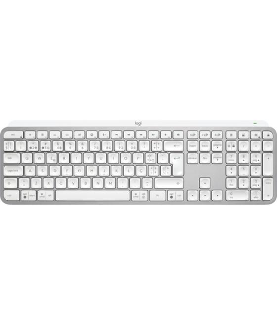 Logitech MX Keys S teclado Universal RF Wireless + Bluetooth Portugués Aluminio, Blanco