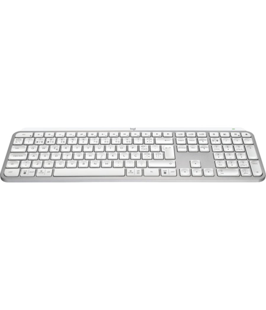 Logitech MX Keys S teclado Universal RF Wireless + Bluetooth Portugués Aluminio, Blanco