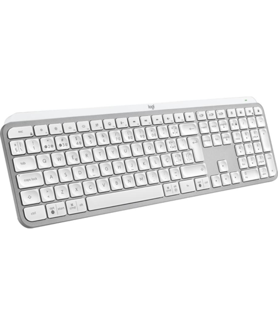 Logitech MX Keys S teclado Universal RF Wireless + Bluetooth Portugués Aluminio, Blanco