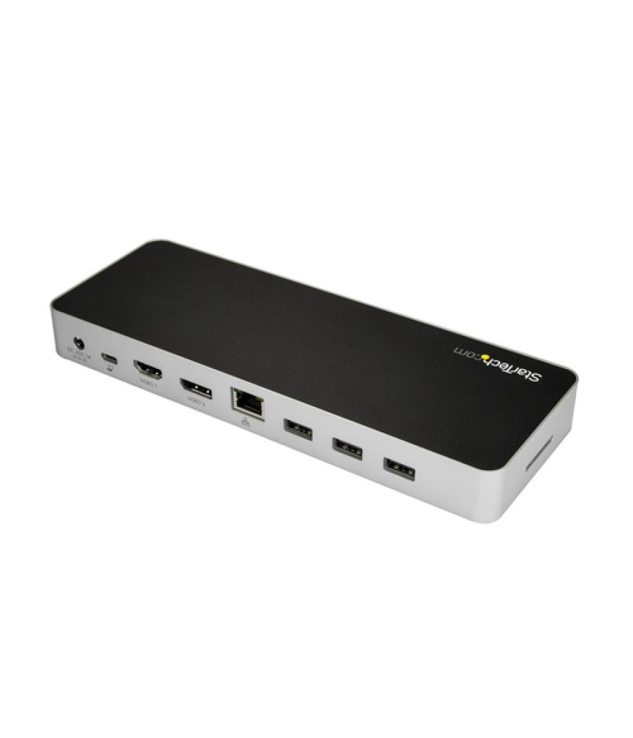 StarTech.com Dock USB C para 2 Monitores 4K 30Hz con HDMI y DisplayPort - Entrega de Potencia 60W - SD - Hub 4x Puertos USB-A 3.