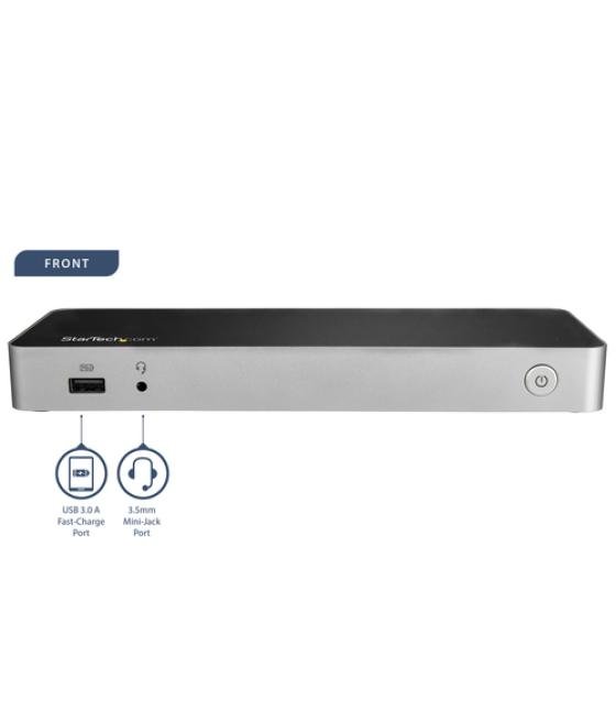 StarTech.com Dock USB C para 2 Monitores 4K 30Hz con HDMI y DisplayPort - Entrega de Potencia 60W - SD - Hub 4x Puertos USB-A 3.