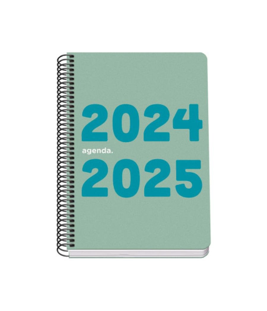 Agenda escolar 2024-2025 tamaño a5 tapa polipropileno día página memory basic verde dohe 51757