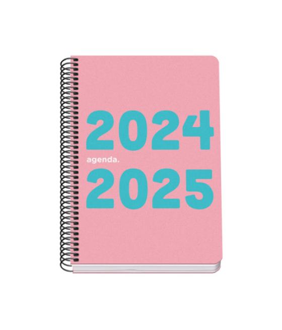 Agenda escolar 2024-2025 tamaño a5 tapa polipropileno día página memory basic rosa dohe 51756