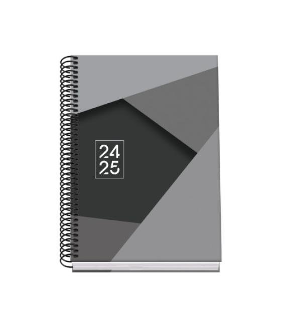 Agenda escolar 2024-2025 tamaño a5 tapa carton forrado semana vista tangram basic negro dohe 51747