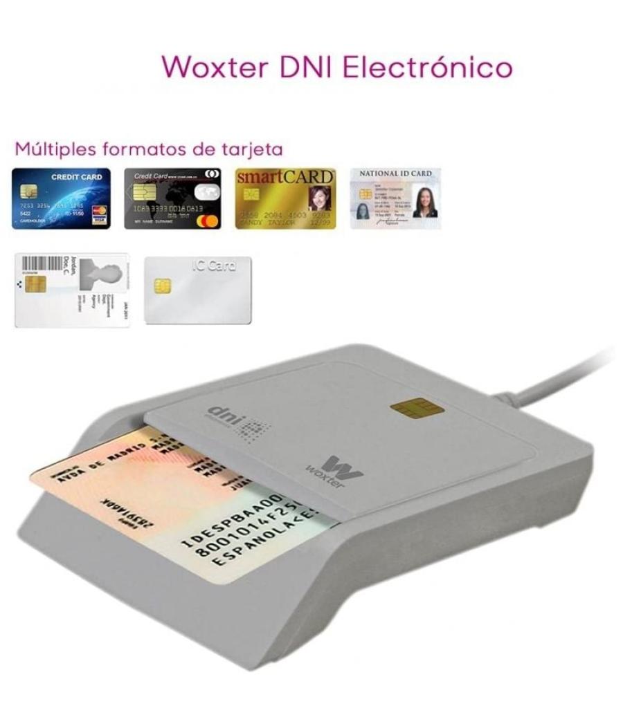 Lector de dni y tarjetas woxter pe26-144/ blanco