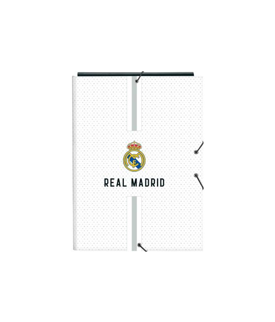 Carpeta cartón folio gomas solapas safta real madrid 1 equipacion 24/25