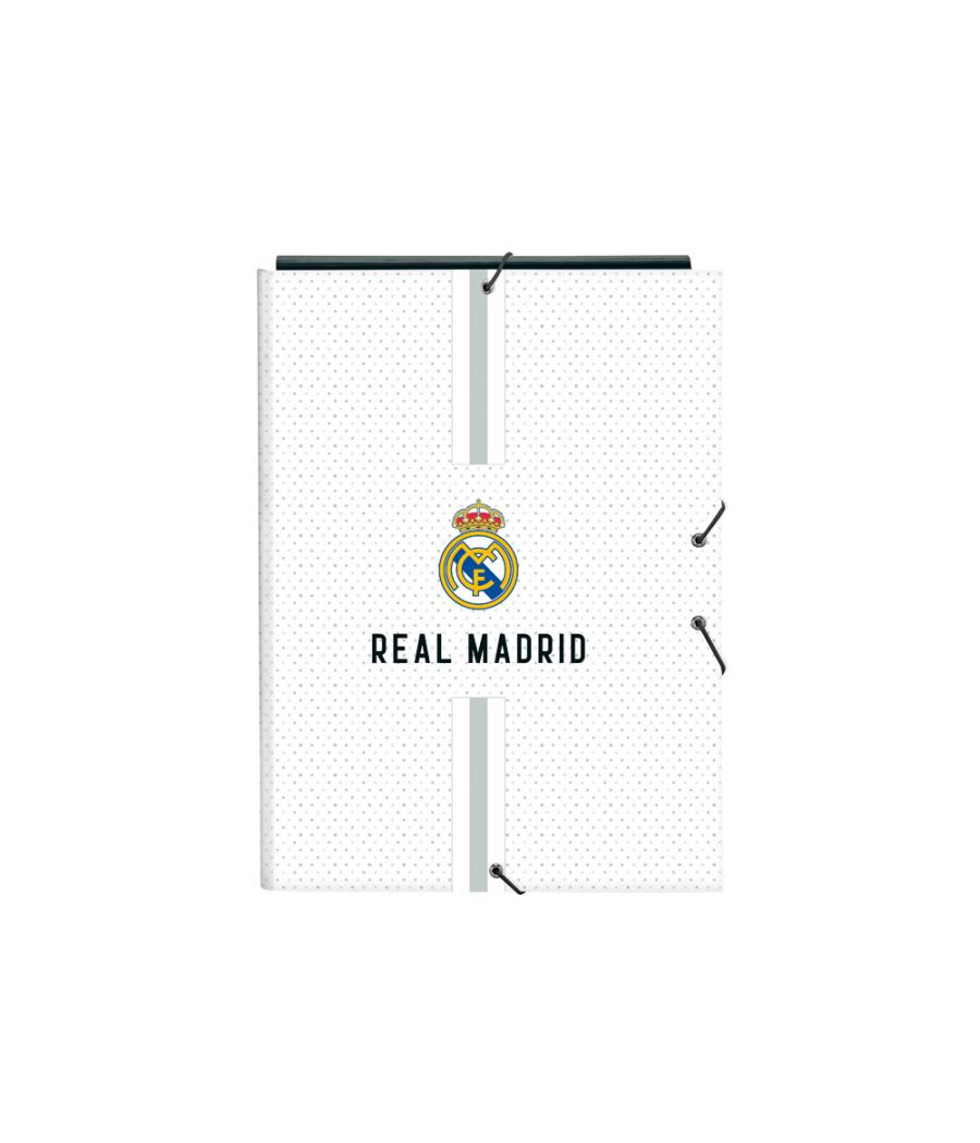 Carpeta cartón folio gomas solapas safta real madrid 1 equipacion 24/25