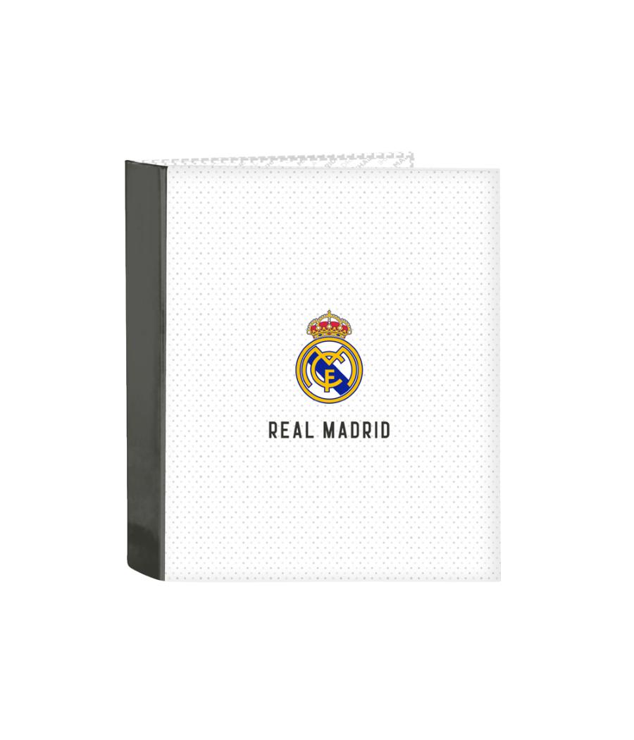 Carpeta safta 4 anillas lomo ancho cartón folio real madrid 1 equipacion 24/25