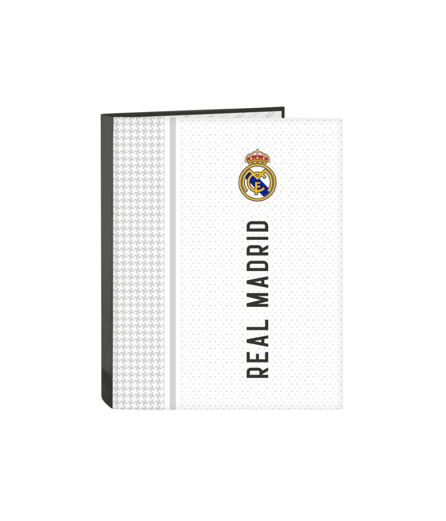 Carpeta safta 4 anillas mixtas cartón folio real madrid 1 equipacion 24/25