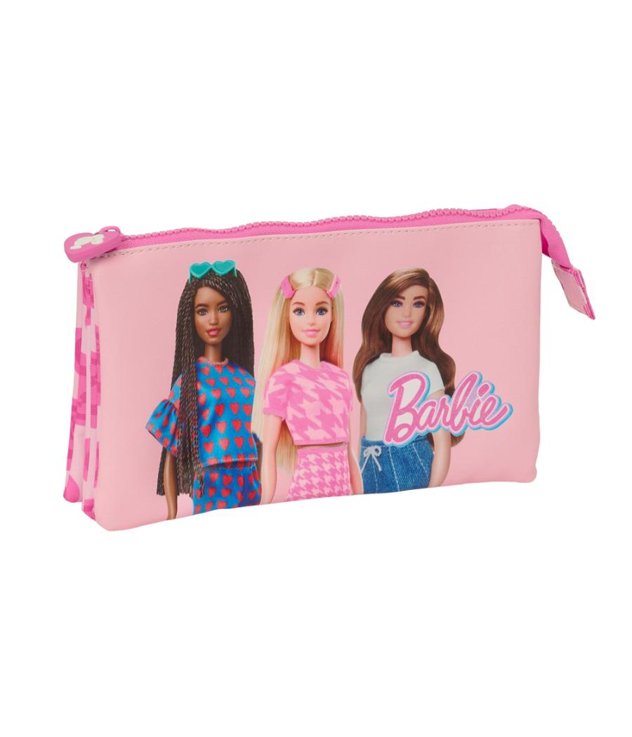 Bolso escolar portatodo safta triple barbie love 30x220x120 mm