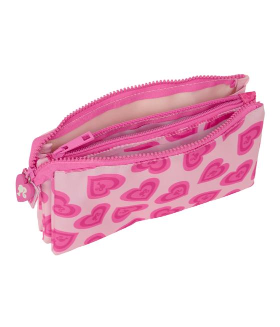 Bolso escolar portatodo safta triple barbie love 30x220x120 mm