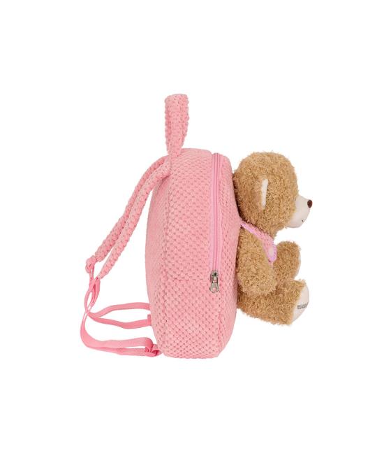 Mochila safta preescolar osito extraible rosa 75x230x270 mm