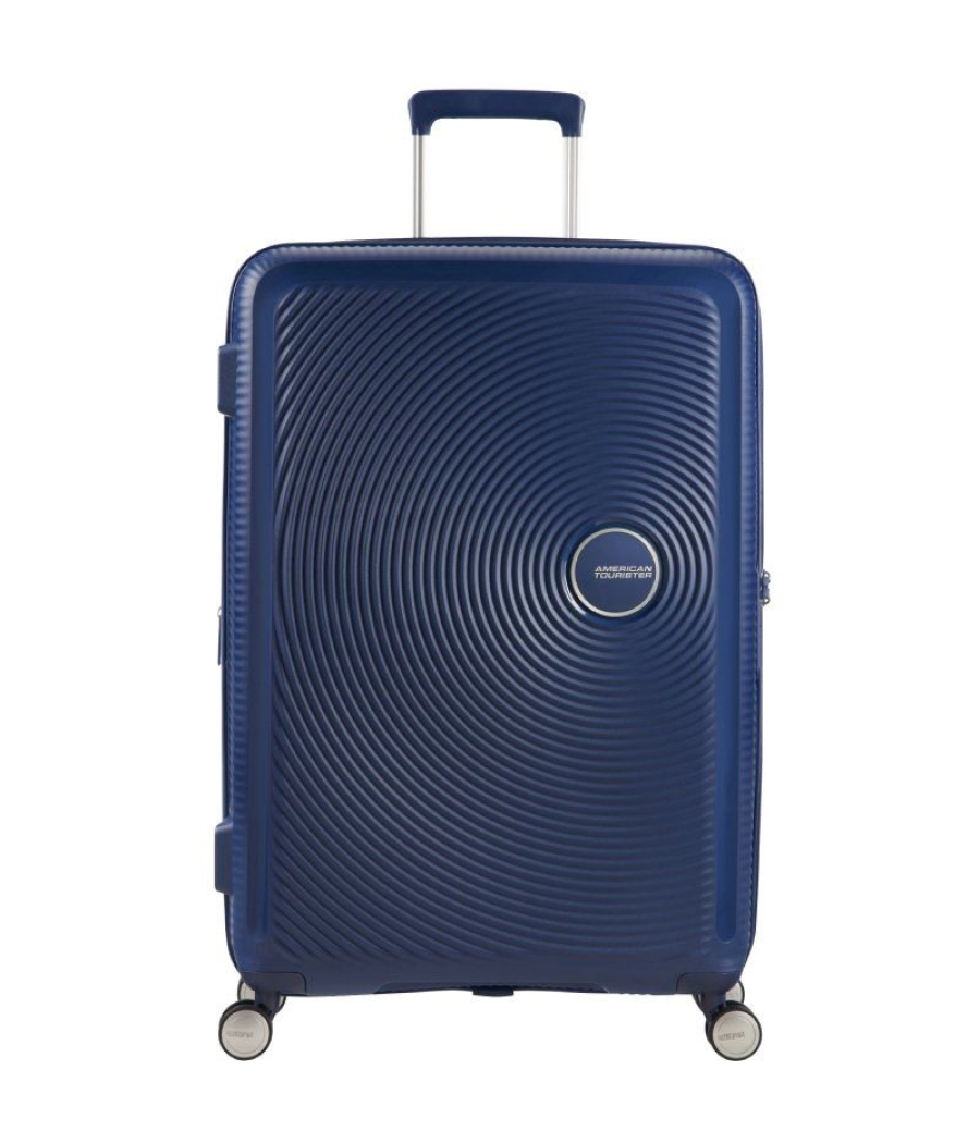 Maleta mediana american tourister soundbox spinner 67cm/ 67x46.5x29cm/ 4 ruedas/ azul marino