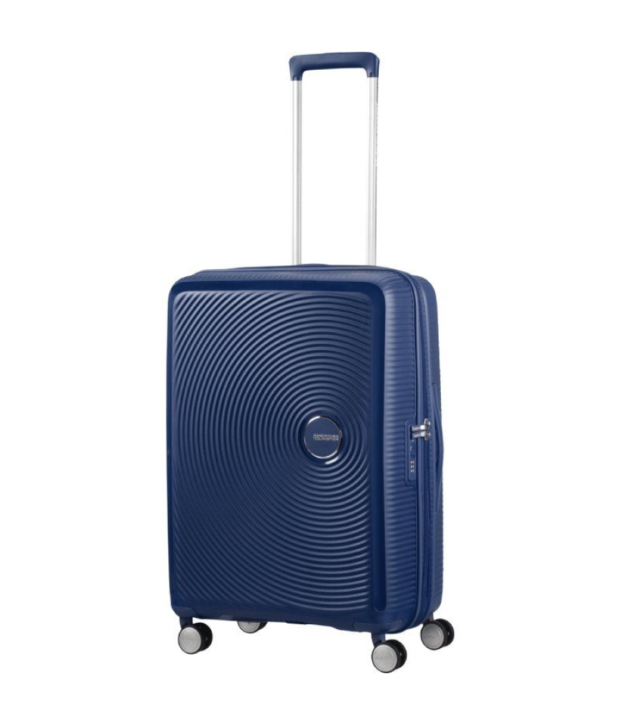 Maleta mediana american tourister soundbox spinner 67cm/ 67x46.5x29cm/ 4 ruedas/ azul marino