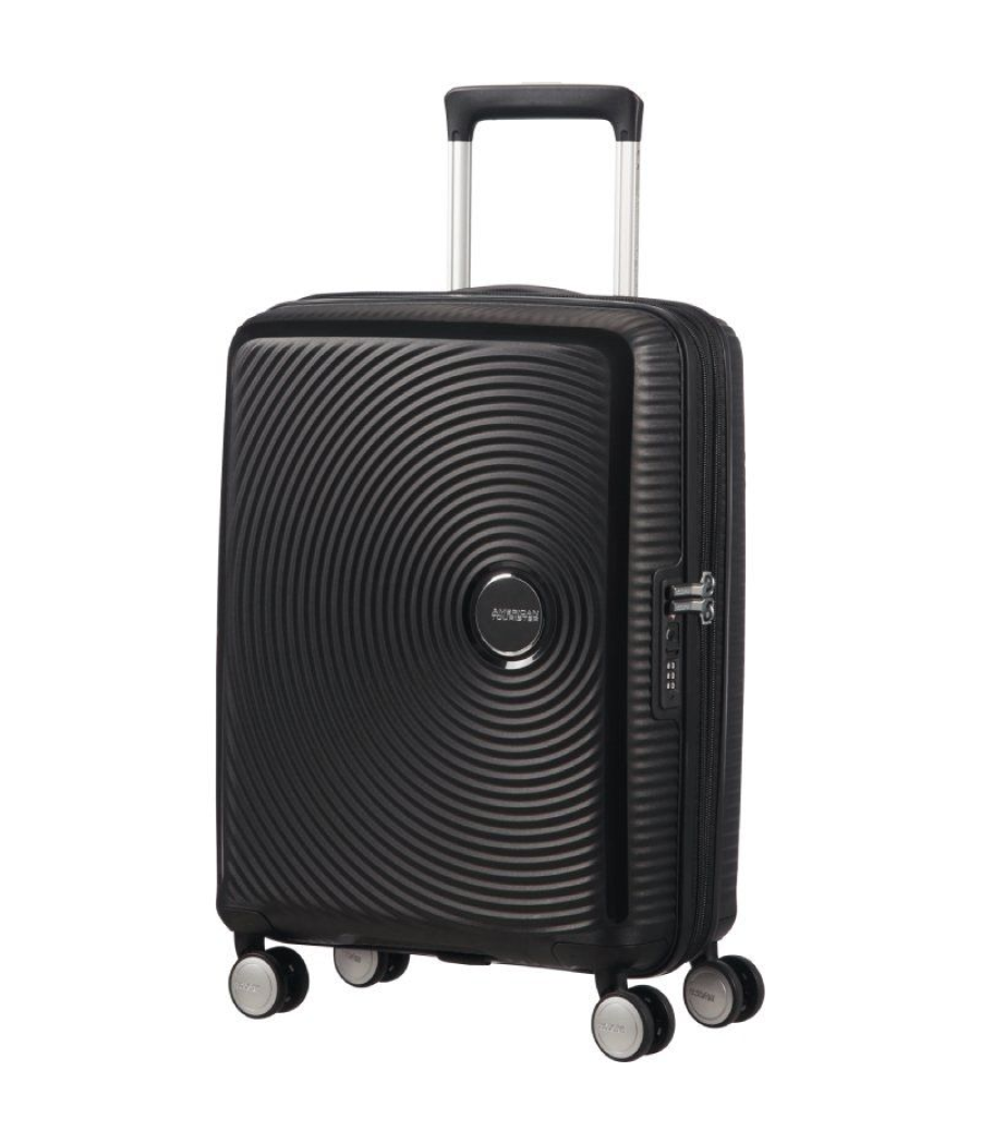 Maleta de cabina american tourister soundbox spinner 55cm/ 55x40x20cm/ 4 ruedas/ negro bass