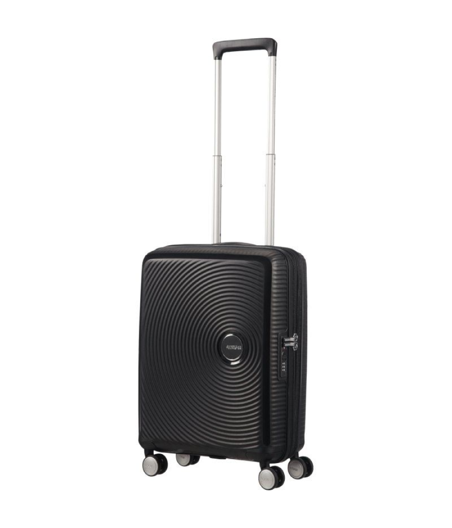 Maleta de cabina american tourister soundbox spinner 55cm/ 55x40x20cm/ 4 ruedas/ negro bass