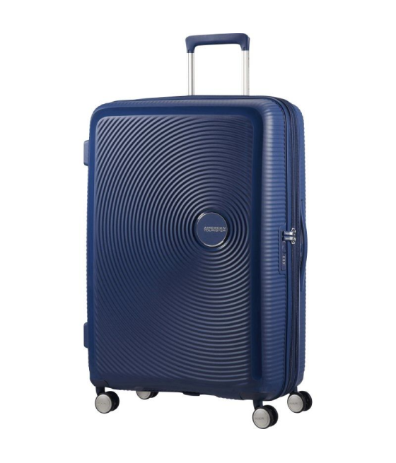 Maleta grande american tourister soundbox spinner 77cm/ 77x51.5x29.5cm/ 4 ruedas/ azul marino