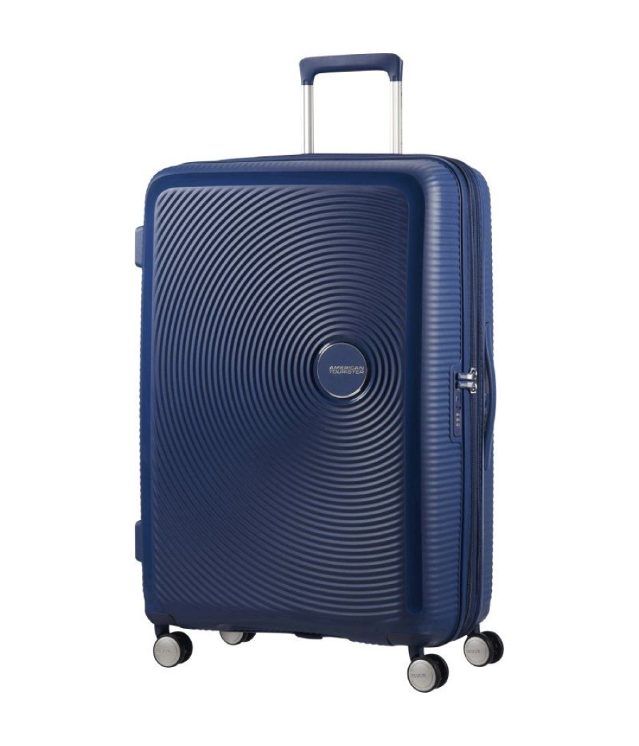 Maleta grande american tourister soundbox spinner 77cm/ 77x51.5x29.5cm/ 4 ruedas/ azul marino