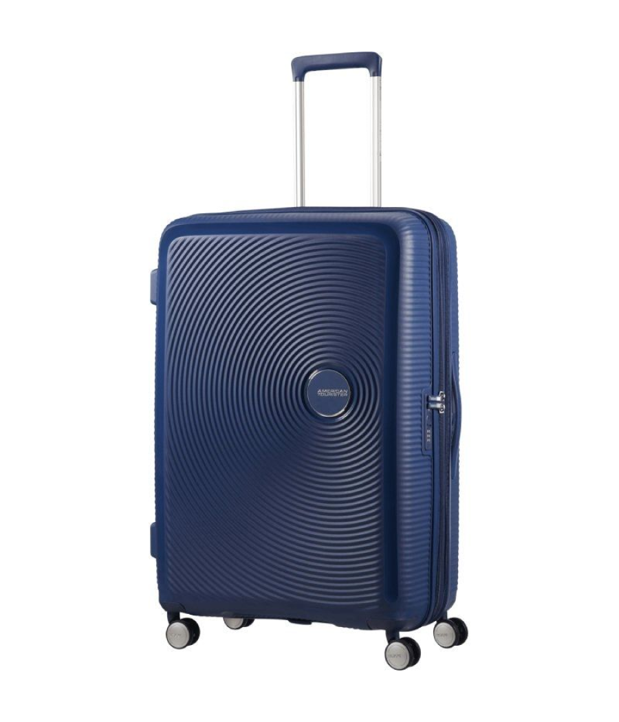 Maleta grande american tourister soundbox spinner 77cm/ 77x51.5x29.5cm/ 4 ruedas/ azul marino