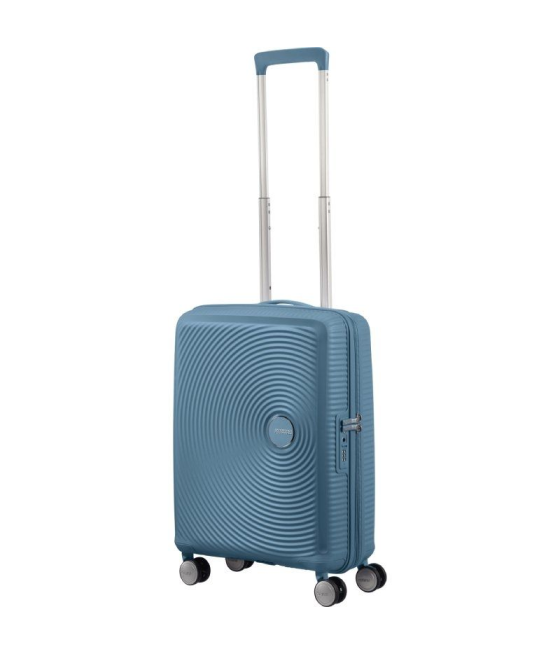 Maleta de cabina american tourister soundbox spinner 55cm/ 55x40x20cm/ 4 ruedas/ azul piedra