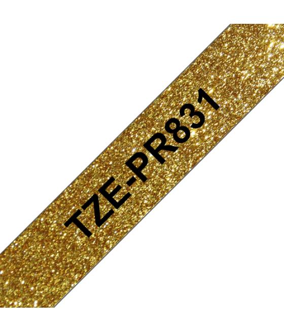 Brother TZE-PR831 cinta para impresora de etiquetas Negro en el oro