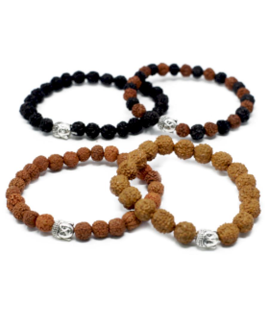 Surtido de brazaletes Rudraksha Buddah