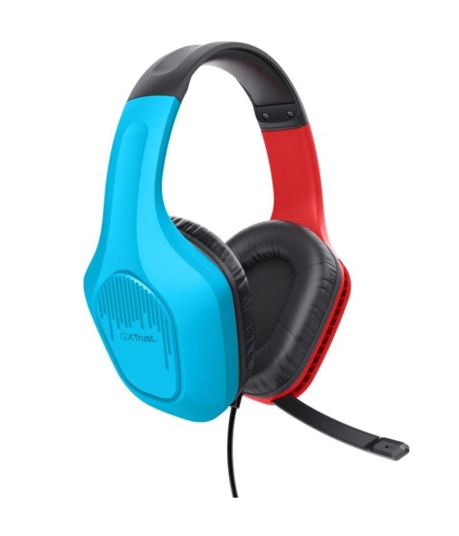 Auriculares gaming con micrófono trust gaming gxt 416s zirox/ jack 3.5/ azules y rojos