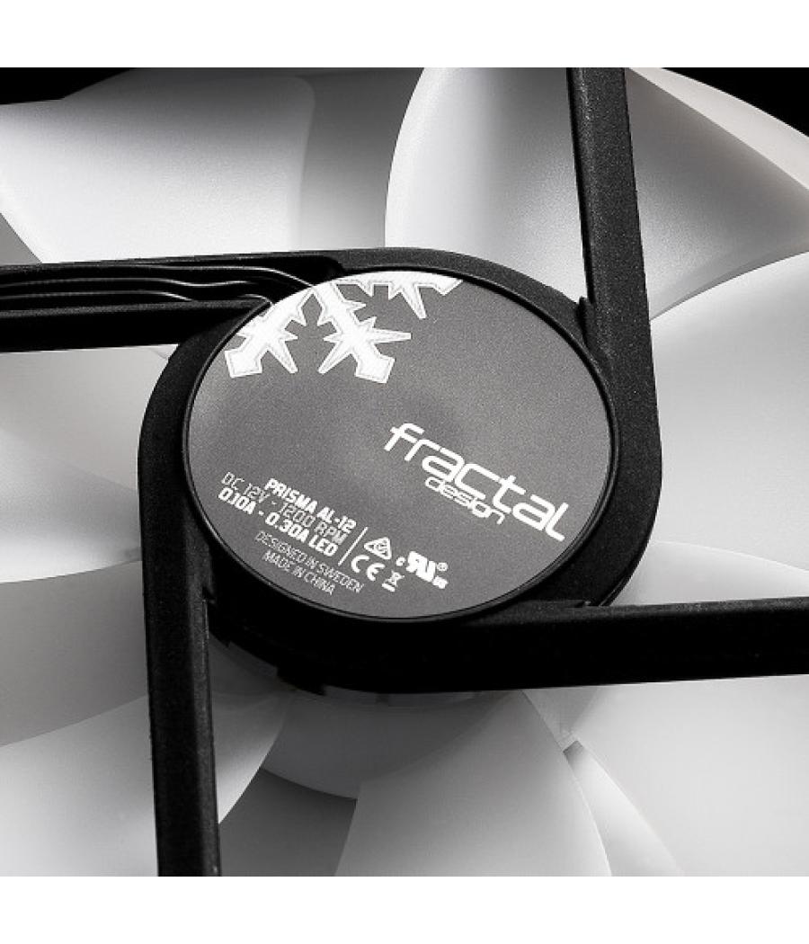 Fractal design prisma al-12 3p carcasa del ordenador ventilador 12 cm negro, blanco