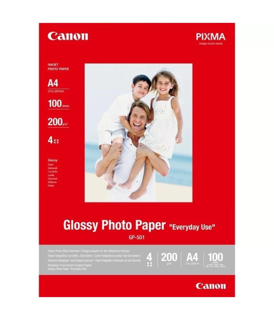 Papel fotográfico canon gp-501/ 21 x 29.7cm/ 200g/ 100 hojas/ brillante