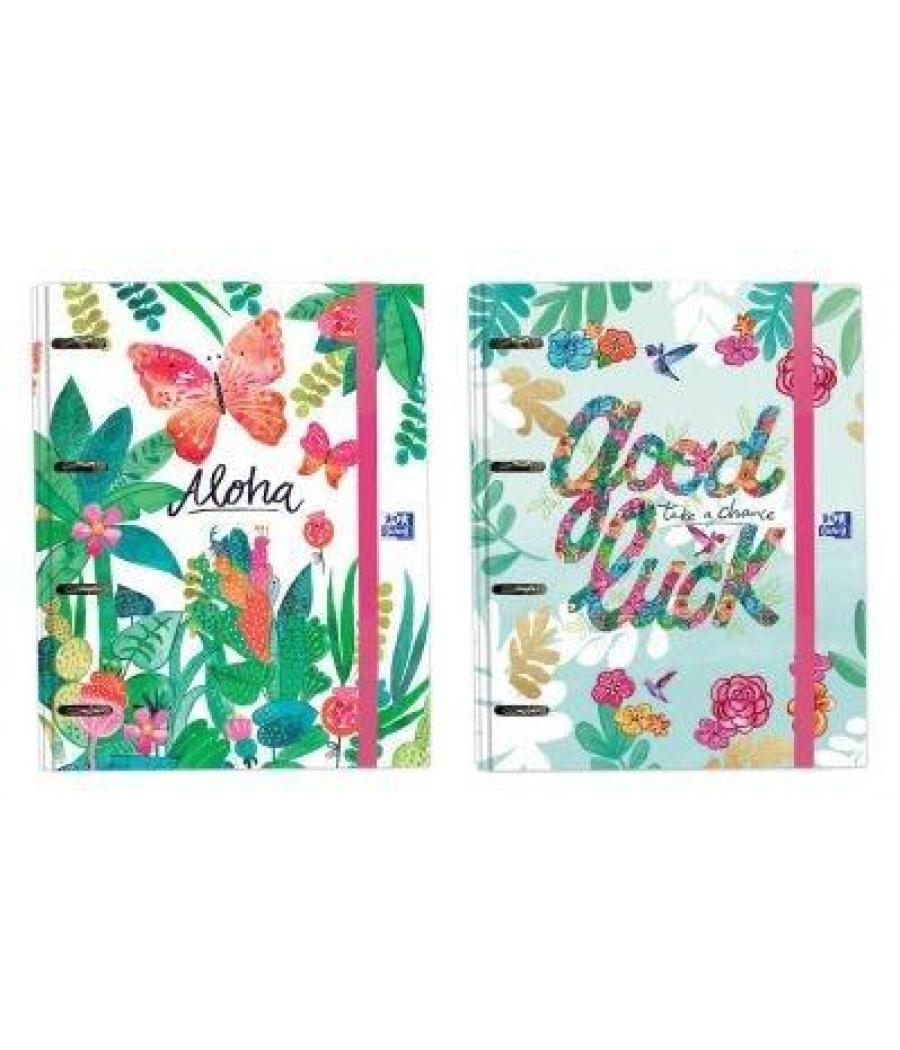 Oxford carpeta anillas jungle 4x35 europeanbinder a4+ c/recambio 100 hojas 90gr 5x5 surtidos