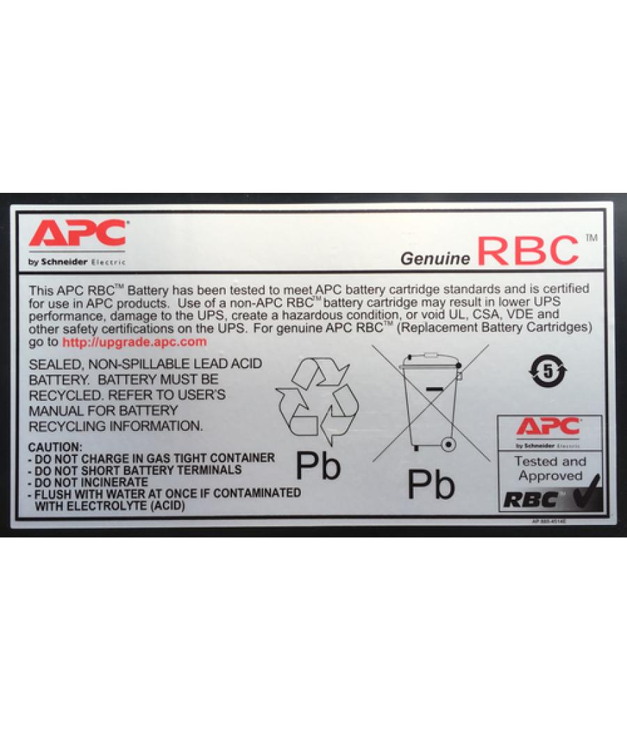 APC RBC32 batería para sistema ups Sealed Lead Acid (VRLA)