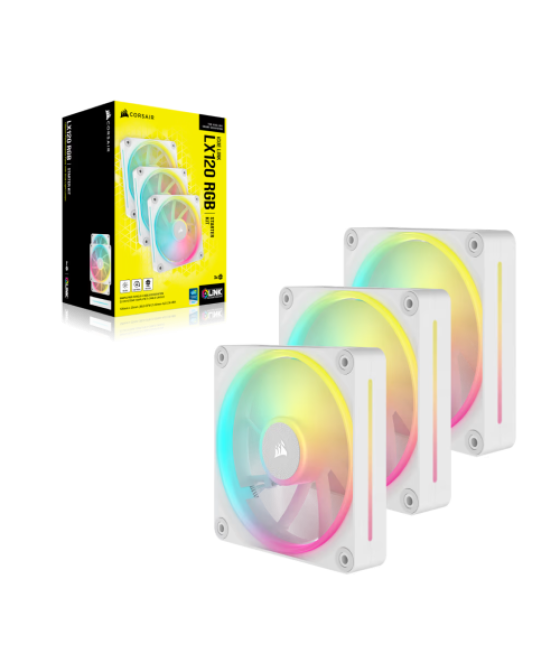 Corsair icue link lx120 rgb carcasa del ordenador ventilador 12 cm blanco 3 pieza(s)