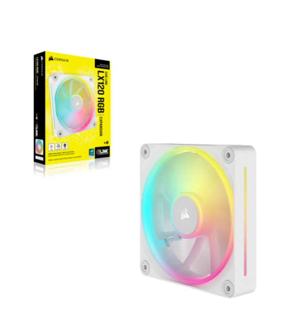 Corsair icue link lx120 rgb carcasa del ordenador ventilador 12 cm blanco 1 pieza(s)