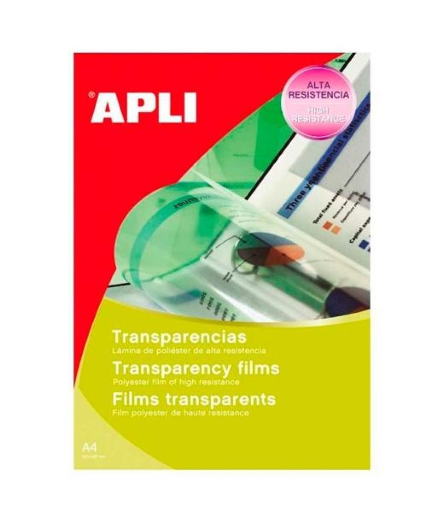 Apli pack 10 hojas transparencias autoadhesivas a4 sin banda para inkjet