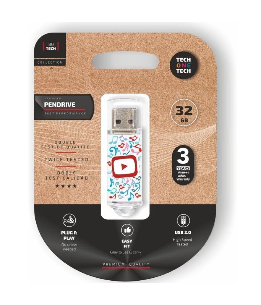 Pendrive 32gb tech one tech video dream usb 2.0