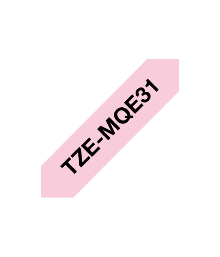 Brother TZEMQE31 cinta para impresora de etiquetas Negro sobre rosa TZe