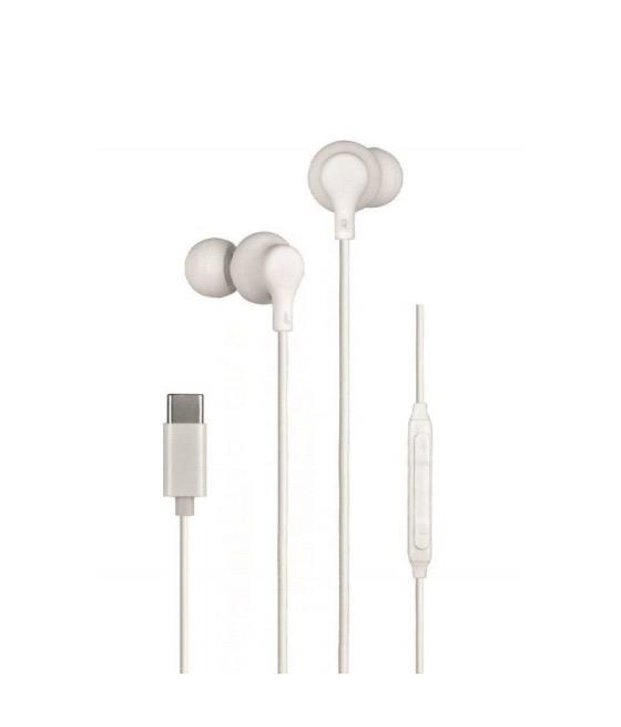 Auriculares intrauditivos daewoo dw2016/ con micrófono/ usb tipo-c/ blancos