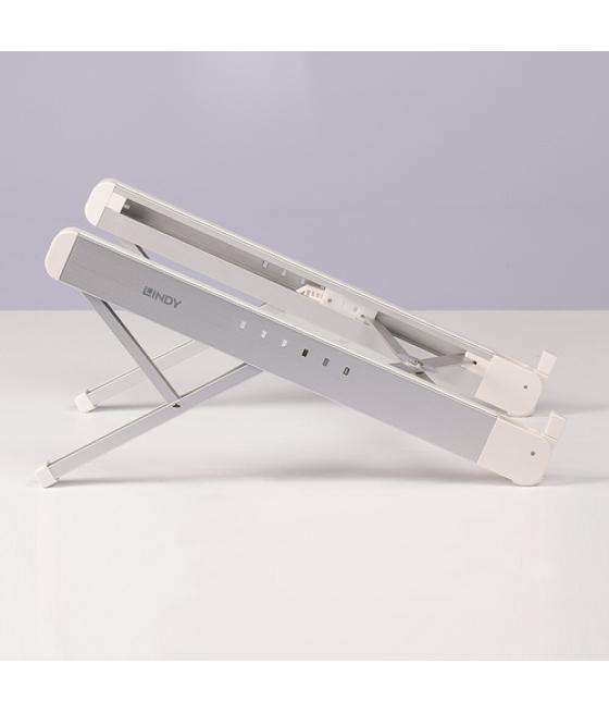 Lindy 20916 soporte para ordenador portátil Plata, Blanco 39,6 cm (15.6")