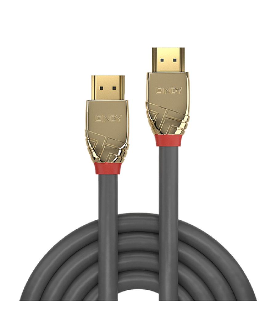 Lindy 37866 cable HDMI 10 m HDMI tipo A (Estándar) Oro, Gris