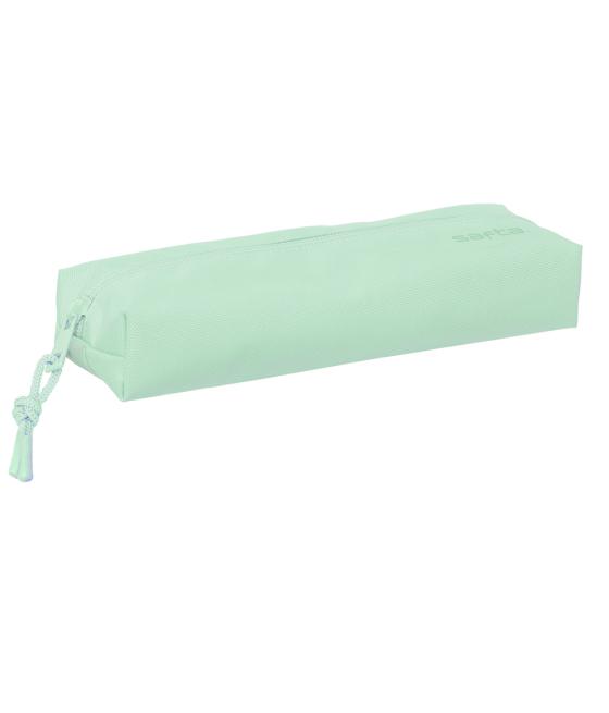 Bolso escolar portatodo safta rectangular con goma elástica 22 cm verde claro