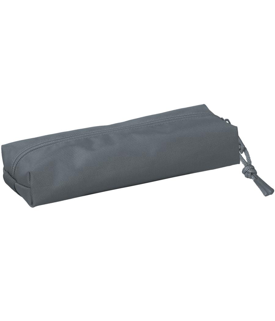 Bolso escolar portatodo safta rectangular con goma elástica 22 cm gris oscuro