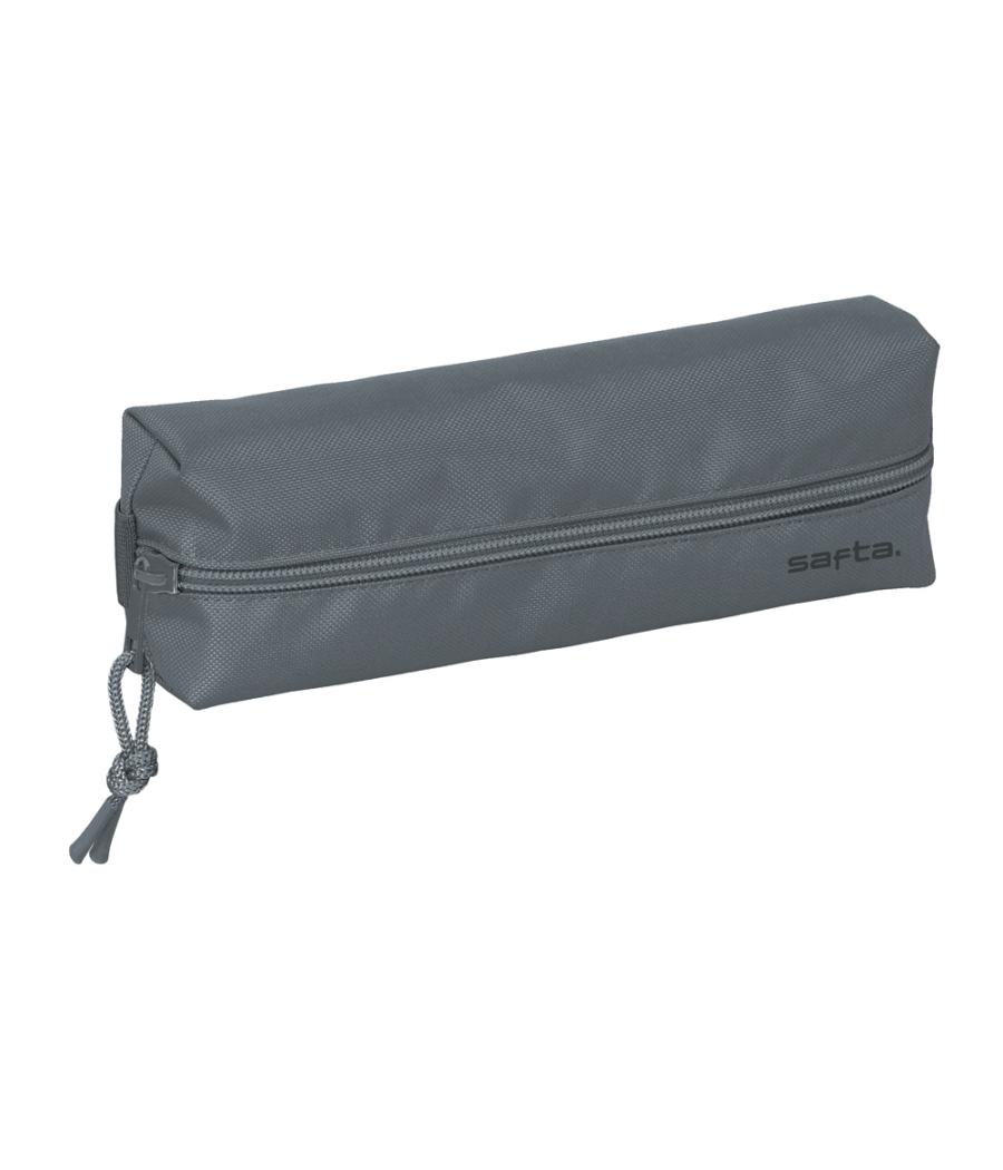 Bolso escolar portatodo safta rectangular con goma elástica 22 cm gris oscuro