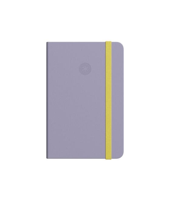 Cuaderno con gomilla antartik notes tapa blanda a6 hojas lisas morado y amarillo 100 hojas 80 gr fsc