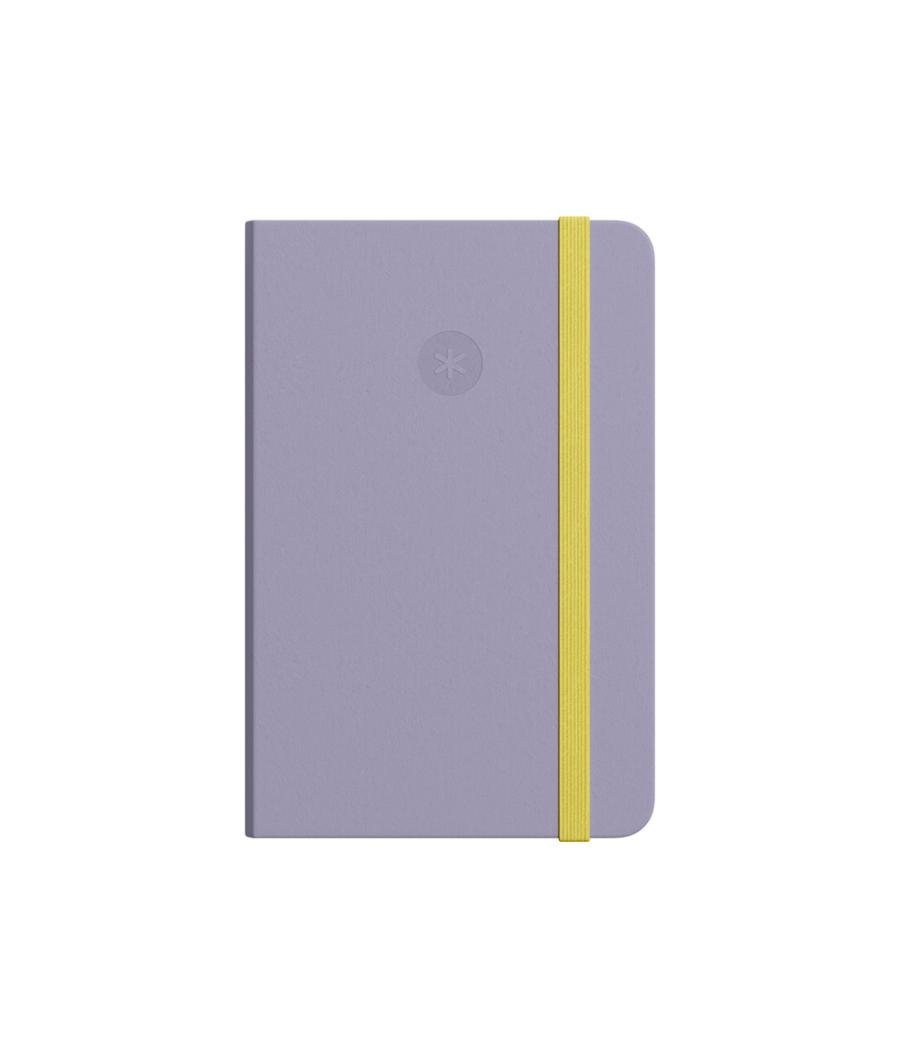 Cuaderno con gomilla antartik notes tapa blanda a6 hojas lisas morado y amarillo 100 hojas 80 gr fsc