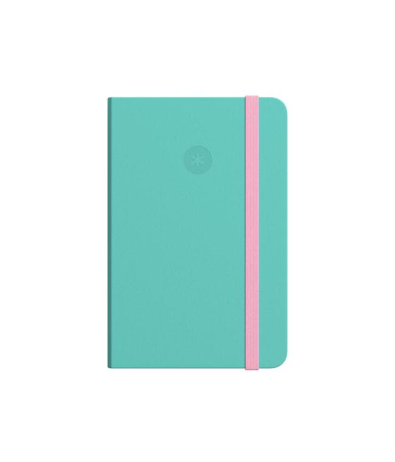 Cuaderno con gomilla antartik notes tapa blanda a6 cuadricula rosa y turquesa 100 hojas 80 gr fsc