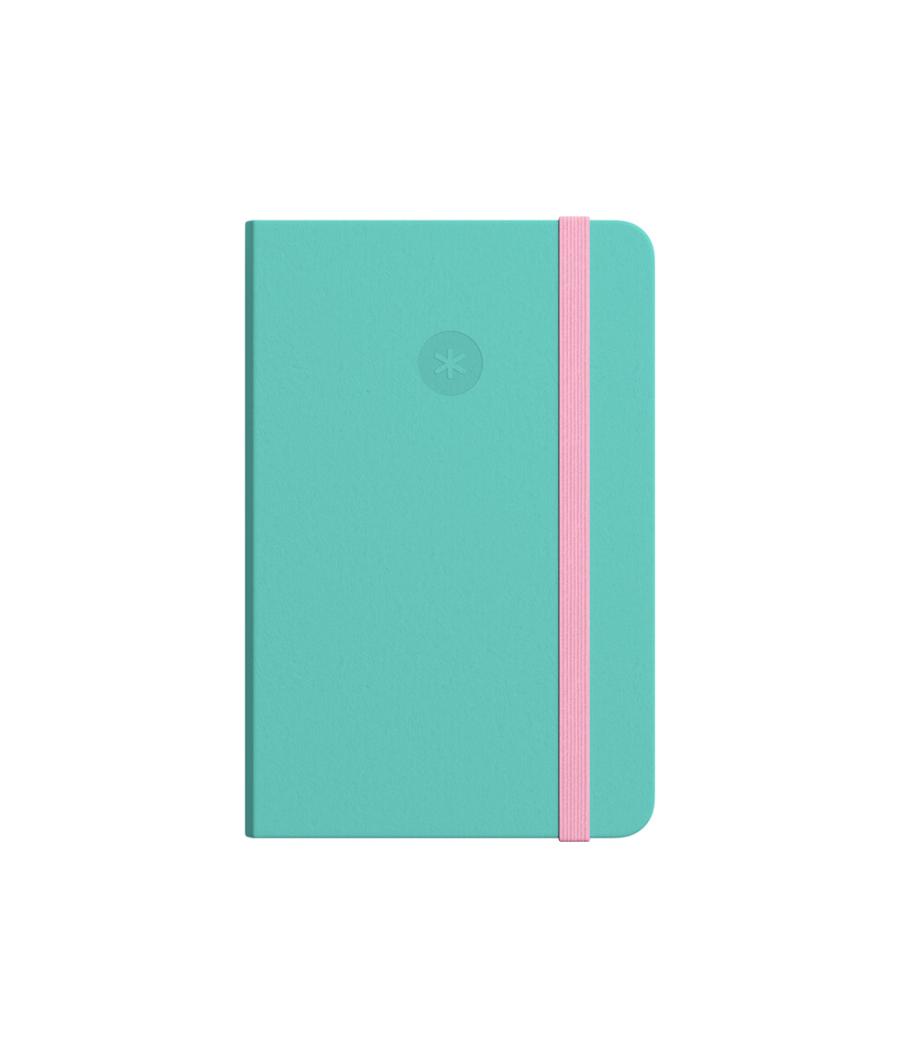 Cuaderno con gomilla antartik notes tapa blanda a6 cuadricula rosa y turquesa 100 hojas 80 gr fsc