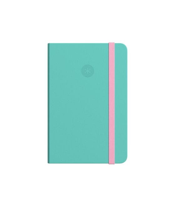 Cuaderno con gomilla antartik notes tapa blanda a5 hojas cuadricula rosa y turquesa 80 hojas 80 gr fsc