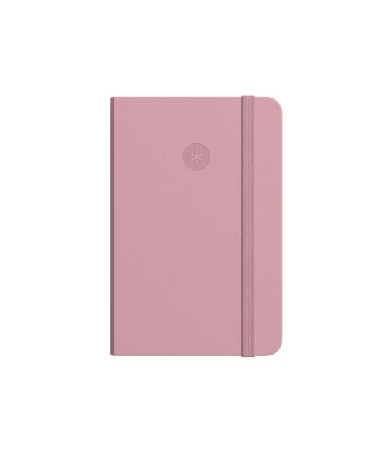 Cuaderno con gomilla antartik notes tapa blanda a6 rayas rosa pastel 100 hojas 80 gr fsc